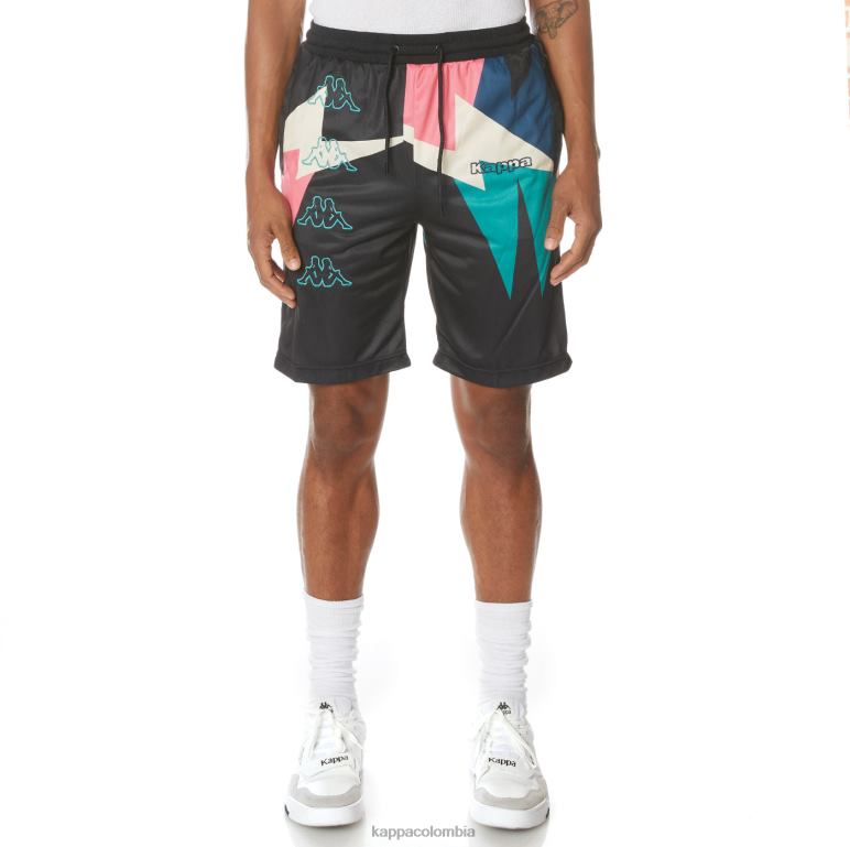 Kappa hombres pantalones cortos con logo negro azabache B8N4D255