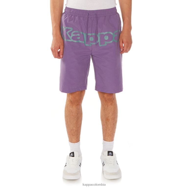 Kappa hombres shorts con logo a escala Violeta B8N4D223