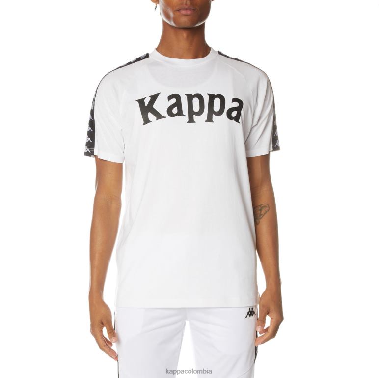 Kappa hombres camiseta 222 banda balima blanco negro blanco B8N4D192