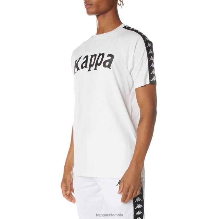Kappa hombres camiseta 222 banda balima blanco negro blanco B8N4D192