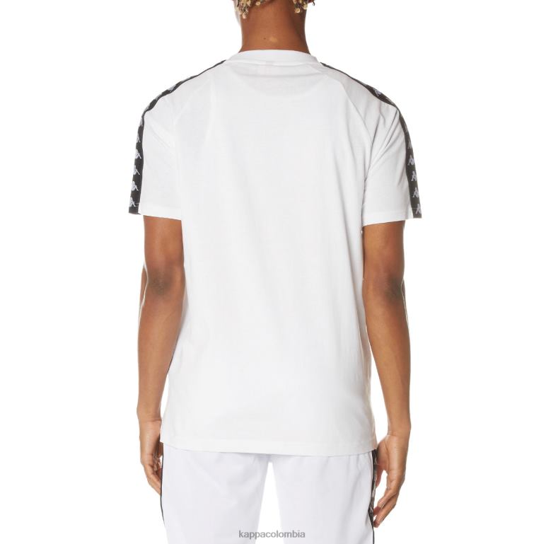 Kappa hombres camiseta 222 banda balima blanco negro blanco B8N4D192