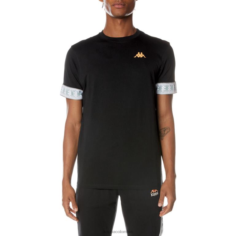 Kappa hombres camiseta 222 banda torby negro azabache B8N4D131