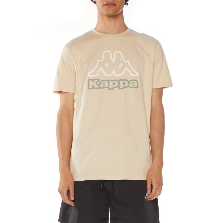 Kappa hombres camiseta con logo de ostesso beige B8N4D115