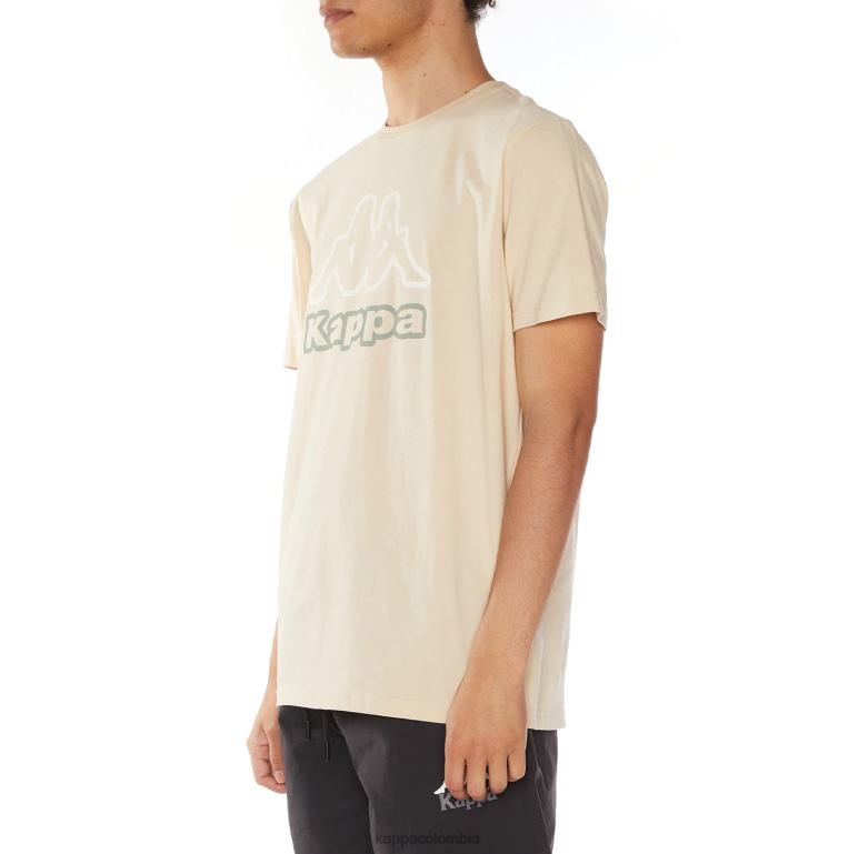 Kappa hombres camiseta con logo de ostesso beige B8N4D115