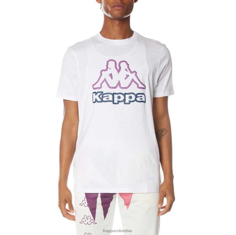 Kappa hombres camiseta con logo de ostesso blanco B8N4D204