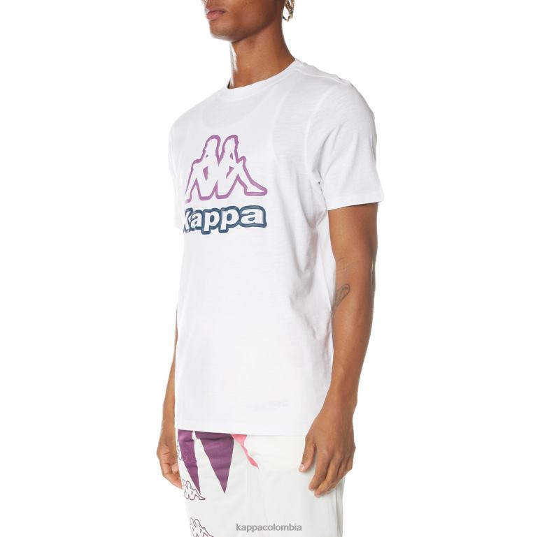 Kappa hombres camiseta con logo de ostesso blanco B8N4D204