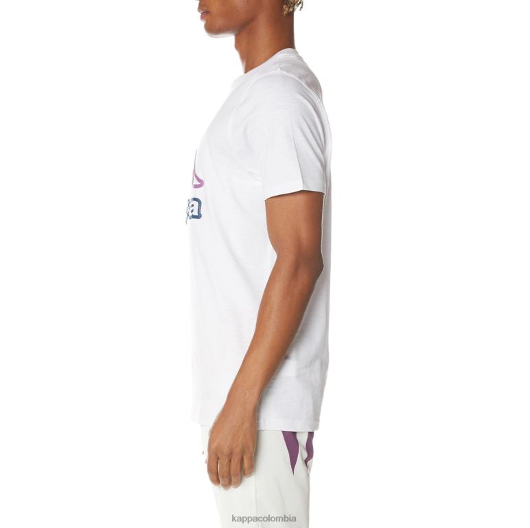 Kappa hombres camiseta con logo de ostesso blanco B8N4D204