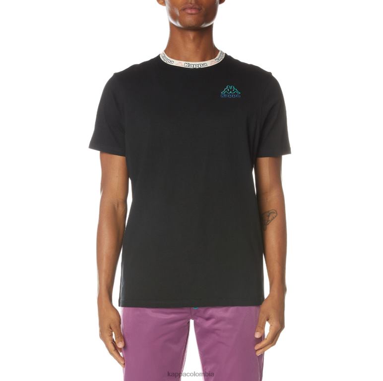 Kappa hombres camiseta con logo negro azabache B8N4D168