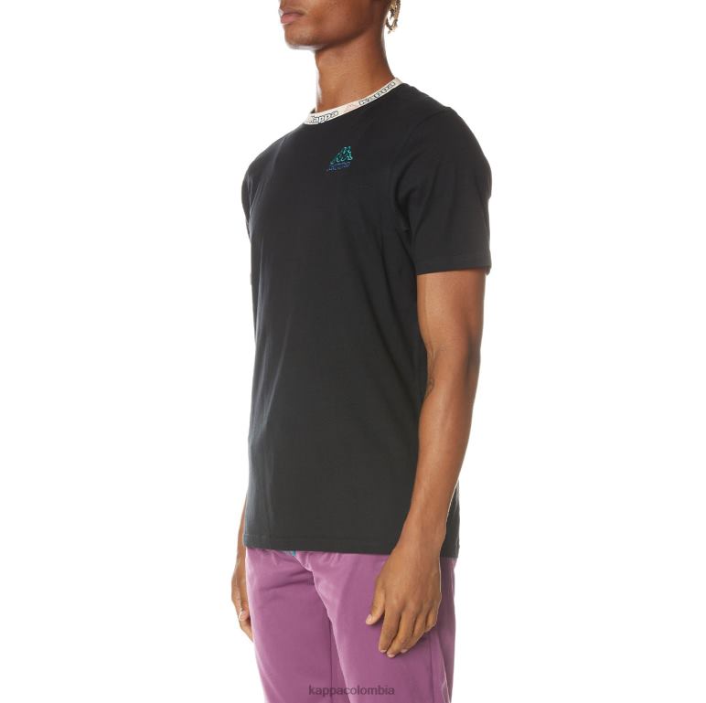 Kappa hombres camiseta con logo negro azabache B8N4D168