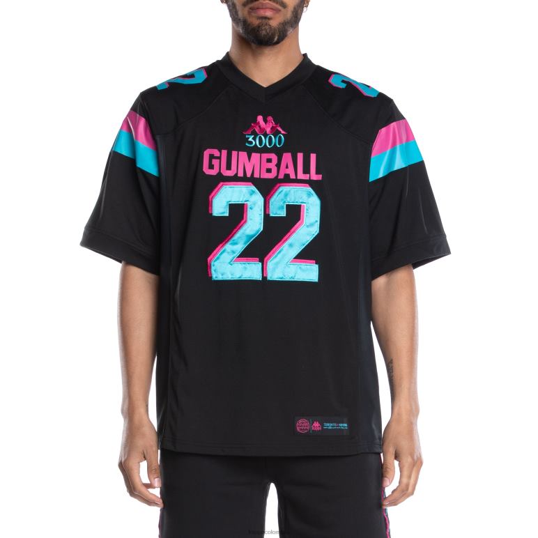 Kappa hombres camiseta de futbol 222 banda gumball glend negro B8N4D194