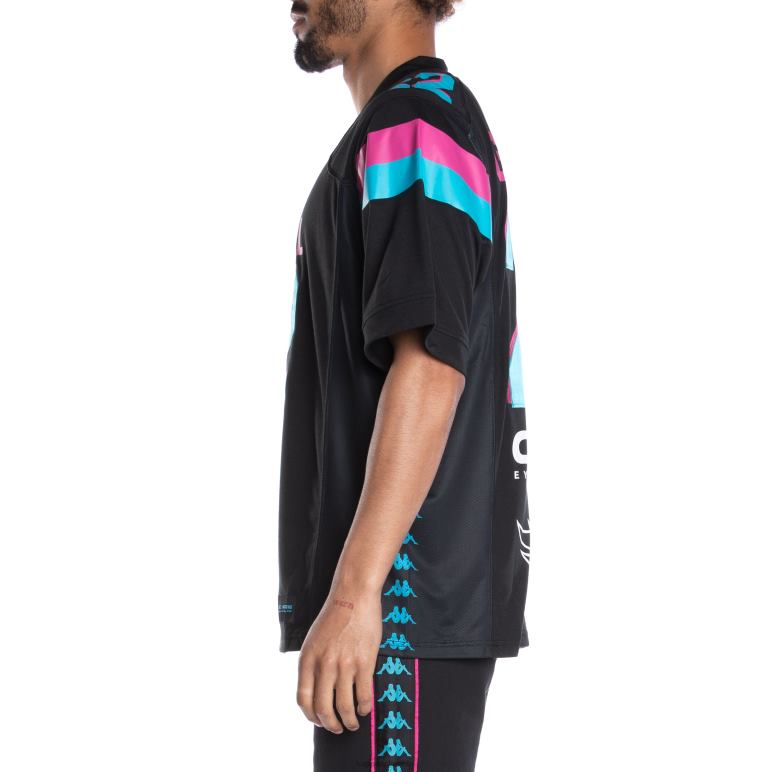 Kappa hombres camiseta de futbol 222 banda gumball glend negro B8N4D194