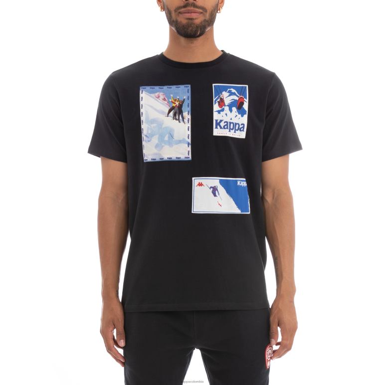 Kappa hombres camiseta espaciadora auténtica negro B8N4D179