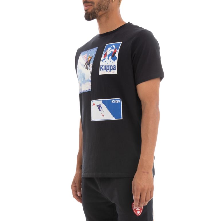 Kappa hombres camiseta espaciadora auténtica negro B8N4D179