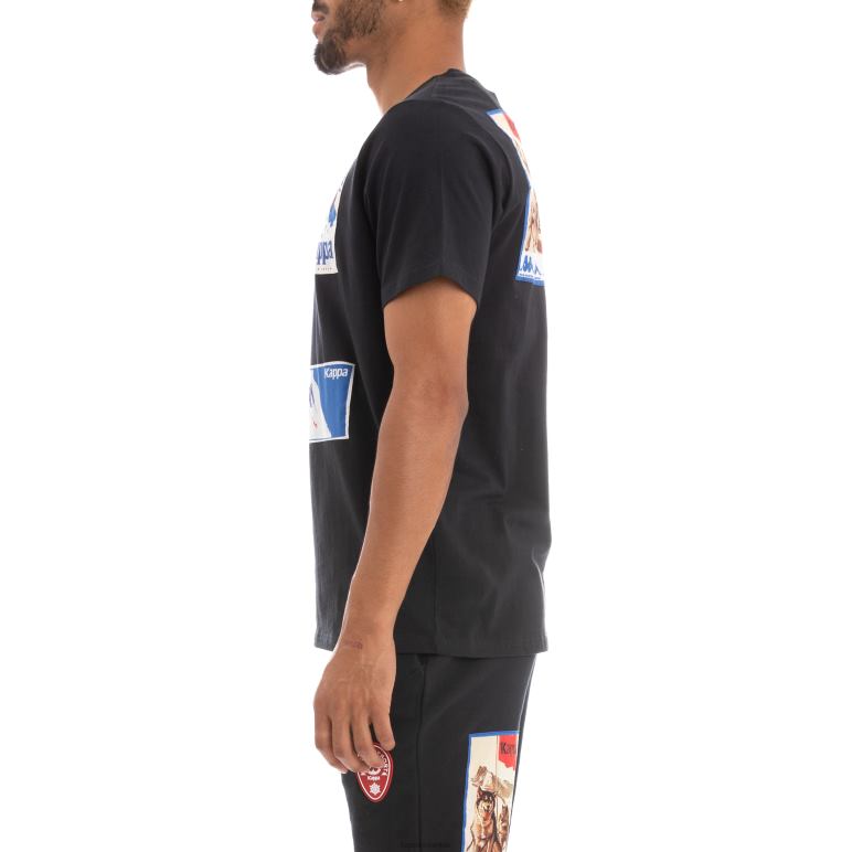 Kappa hombres camiseta espaciadora auténtica negro B8N4D179