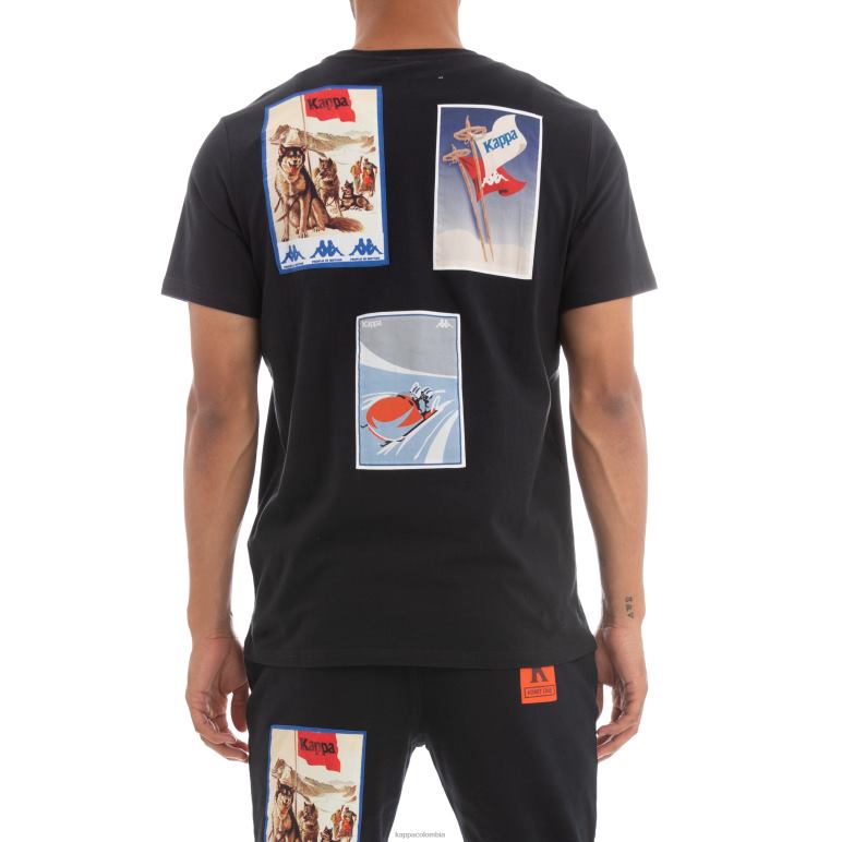 Kappa hombres camiseta espaciadora auténtica negro B8N4D179