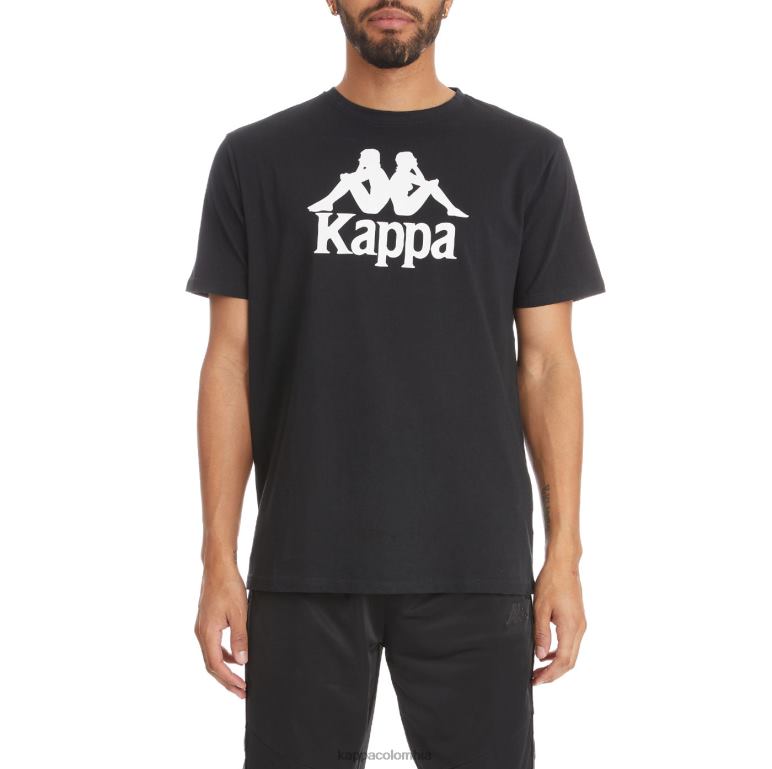 Kappa hombres camiseta estessi autentica blanco negro B8N4D189