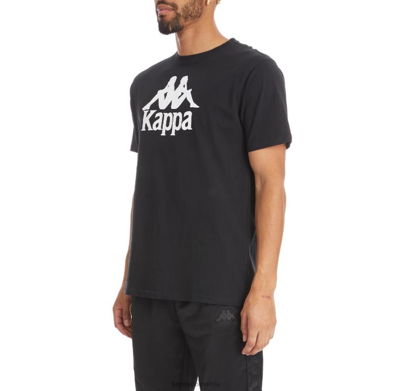 Kappa hombres camiseta estessi autentica blanco negro B8N4D189