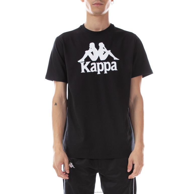 Kappa hombres camiseta estessi autentica blanco negro B8N4D190