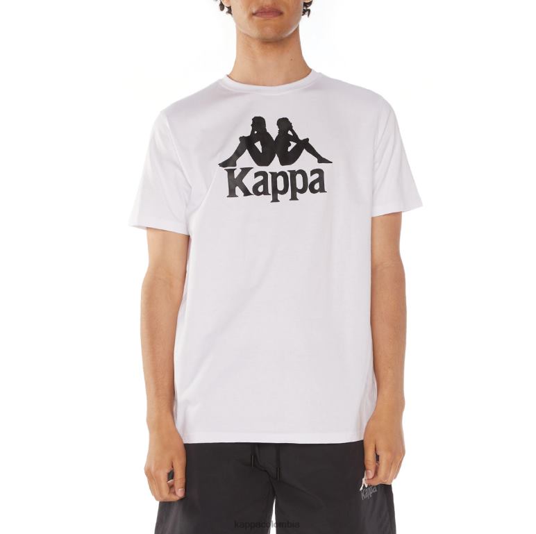 Kappa hombres camiseta estessi autentica blanco negro B8N4D191