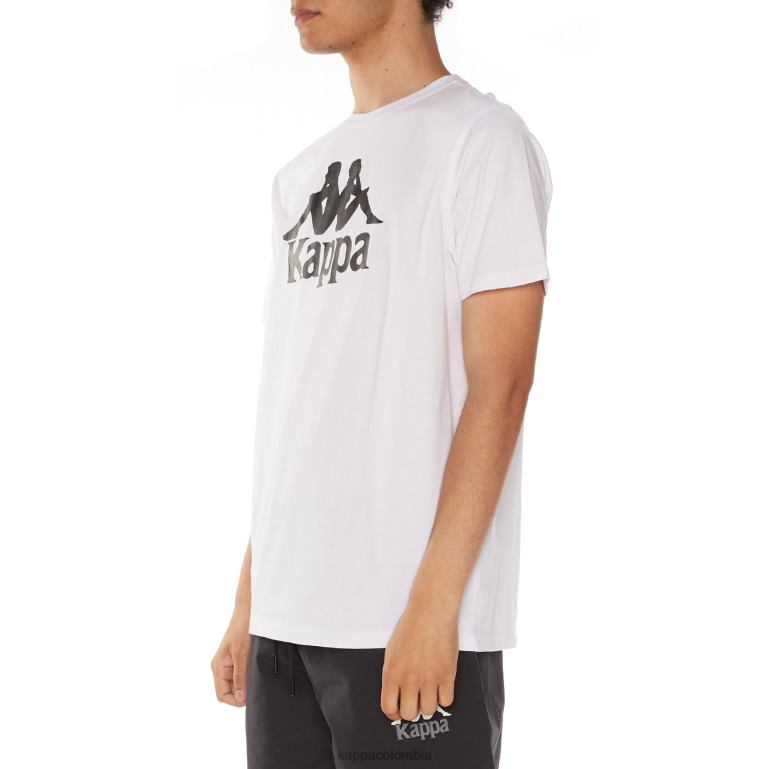 Kappa hombres camiseta estessi autentica blanco negro B8N4D191