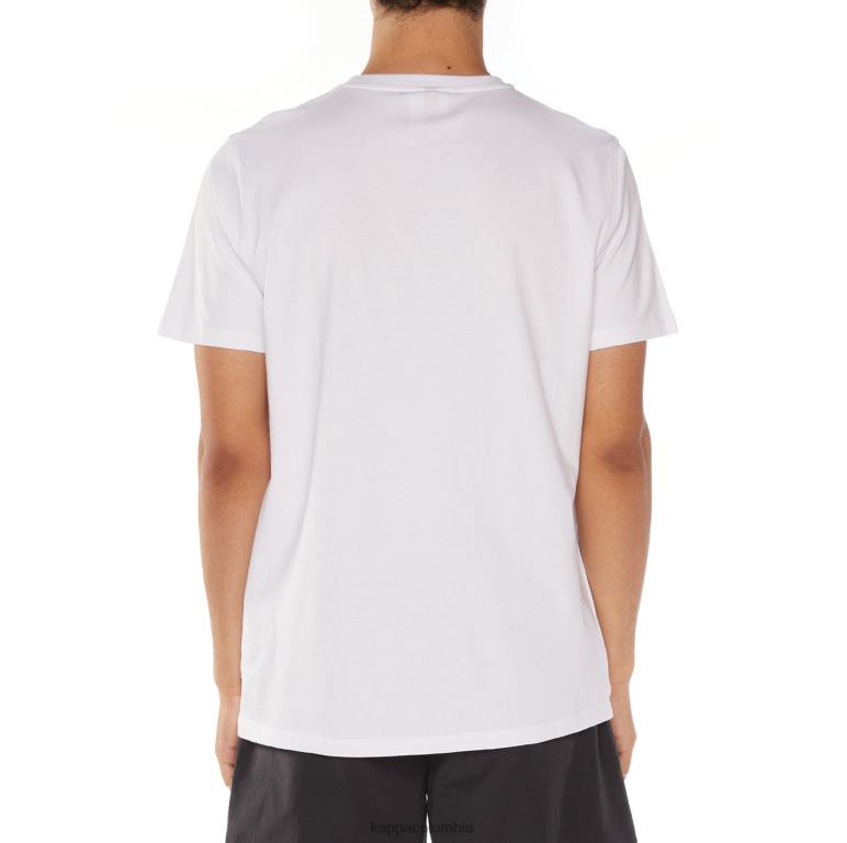 Kappa hombres camiseta estessi autentica blanco negro B8N4D191