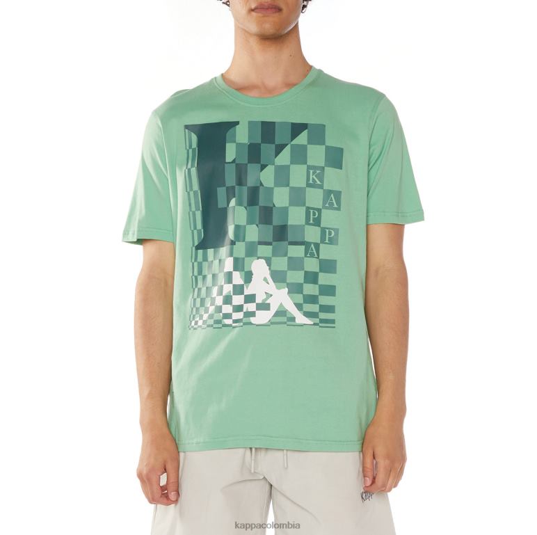 Kappa hombres camiseta finlandesa verde B8N4D112