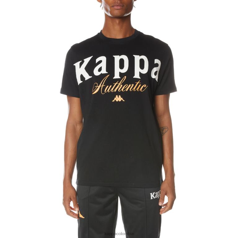 Kappa hombres camiseta mejillas auténticas negro azabache B8N4D159