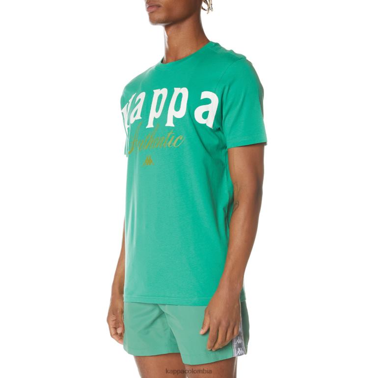 Kappa hombres camiseta mejillas auténticas verde B8N4D142