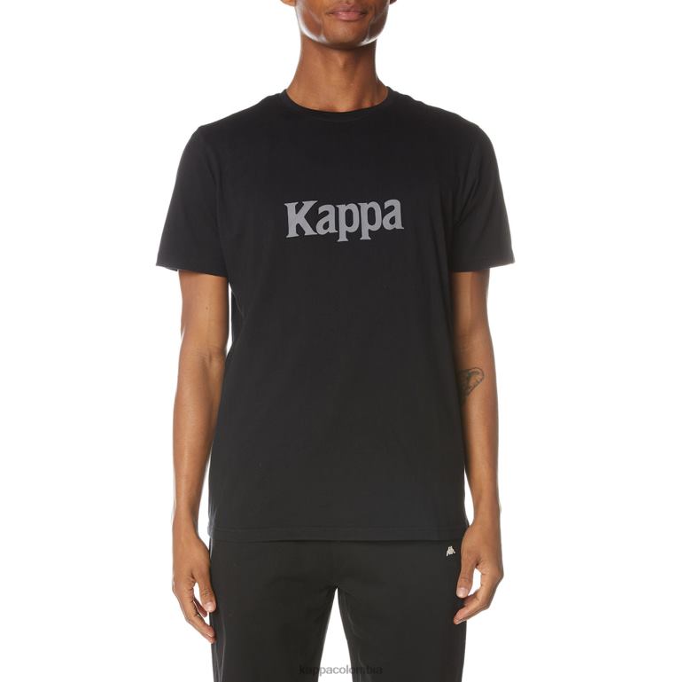 Kappa hombres camiseta runis autentica azabache negro B8N4D132
