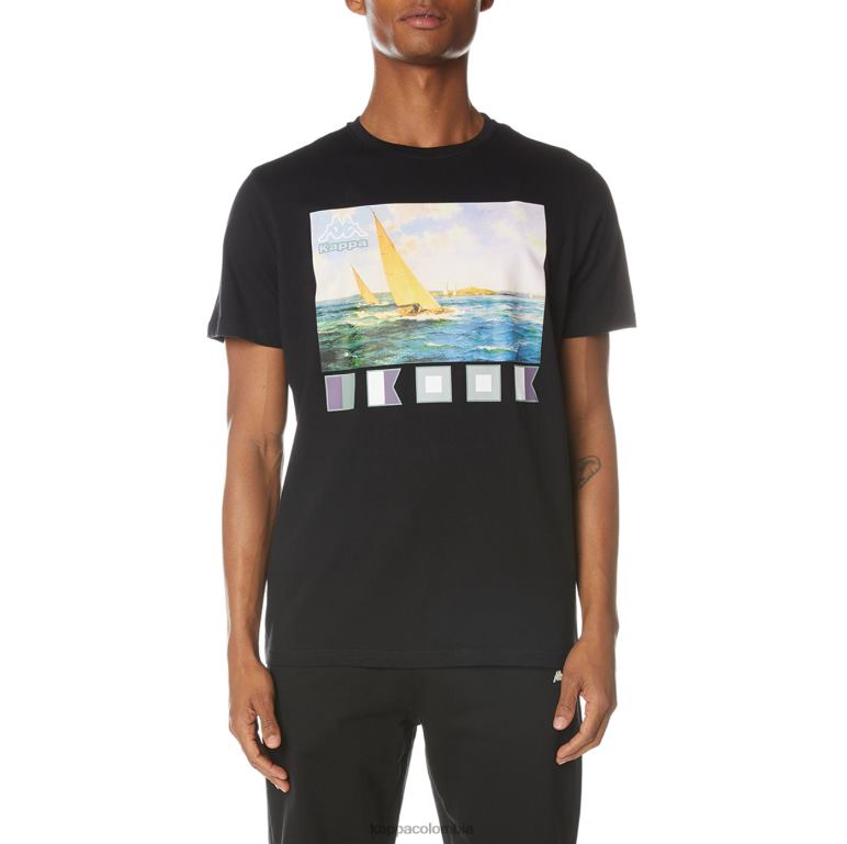 Kappa hombres camiseta salvia azabache negro B8N4D121