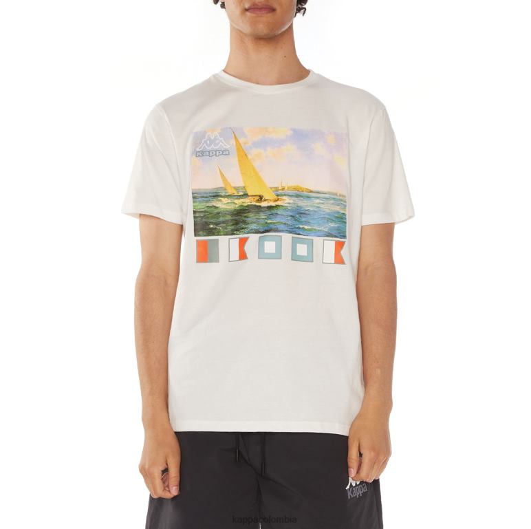 Kappa hombres camiseta salvia blanco B8N4D118