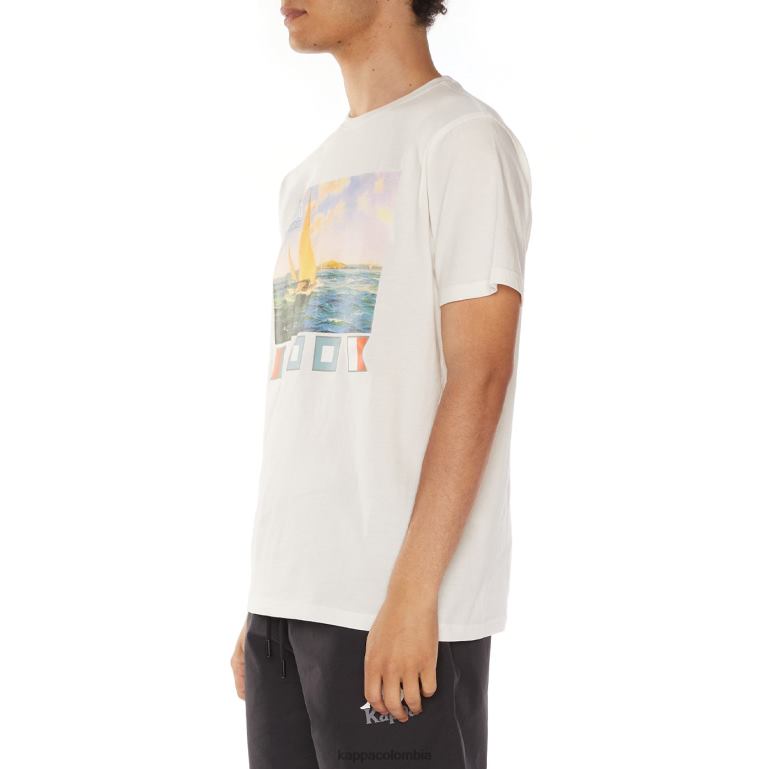 Kappa hombres camiseta salvia blanco B8N4D118