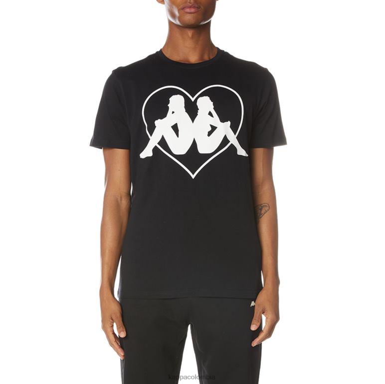 Kappa hombres camiseta zielona auténtica azabache negro B8N4D104