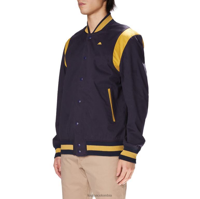 Kappa hombres bata giovani naons chaqueta universitaria amarillo marino B8N4D73