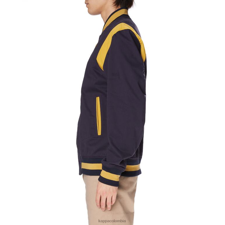 Kappa hombres bata giovani naons chaqueta universitaria amarillo marino B8N4D73