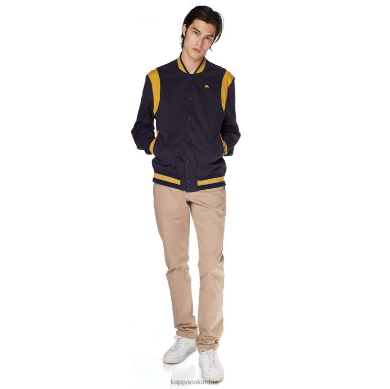 Kappa hombres bata giovani naons chaqueta universitaria amarillo marino B8N4D73