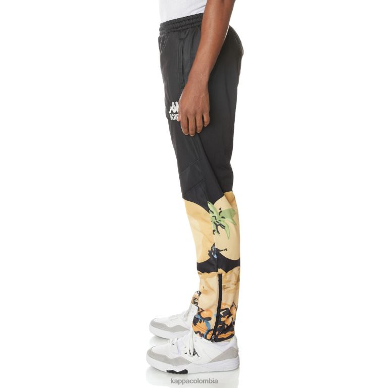 Kappa hombres pantalones deportivos auténticos a la luz de la luna negro azabache B8N4D21