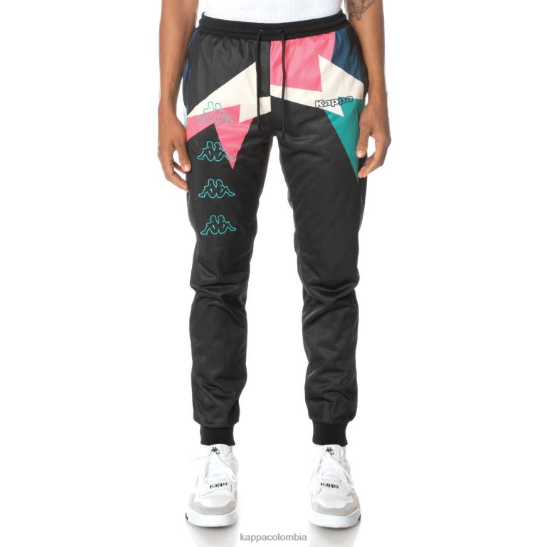 Kappa hombres pantalones deportivos con logo negro azabache B8N4D20