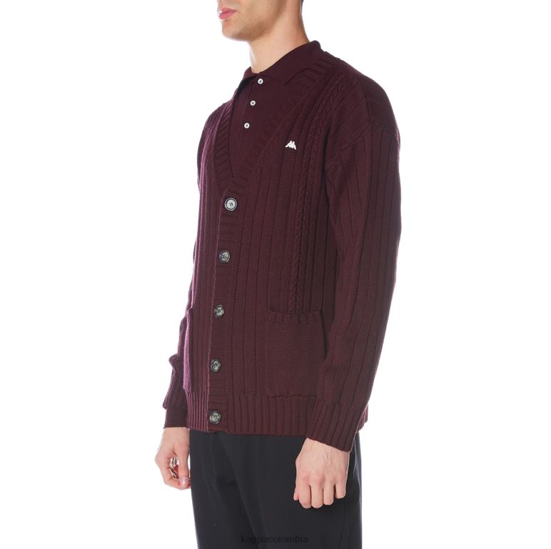 Kappa hombres bata giovani achird cardigan borgoña B8N4D100