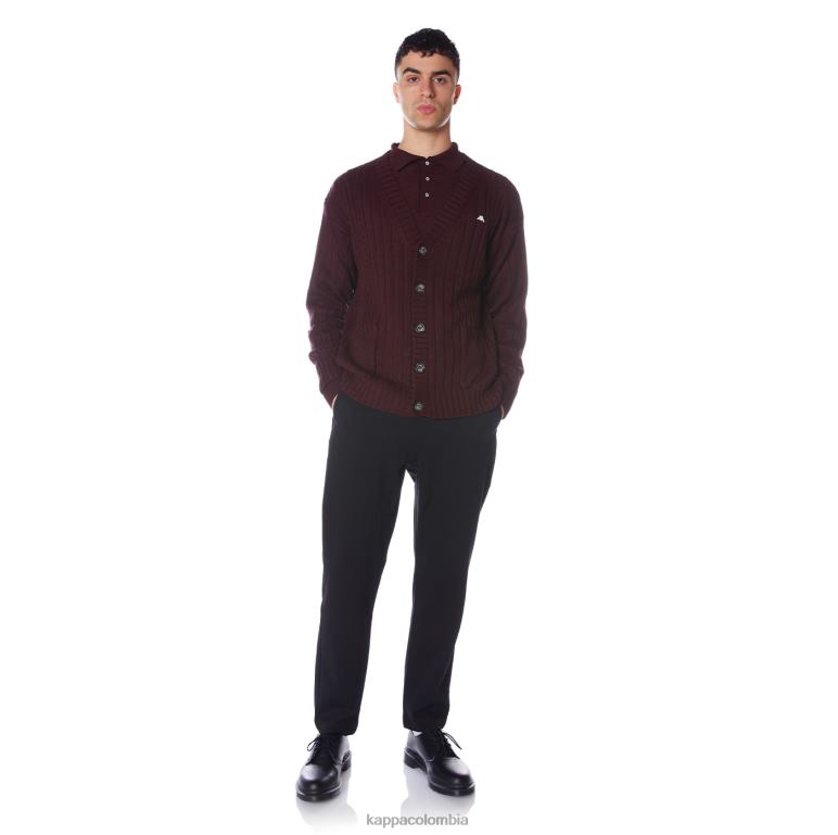 Kappa hombres bata giovani achird cardigan borgoña B8N4D100