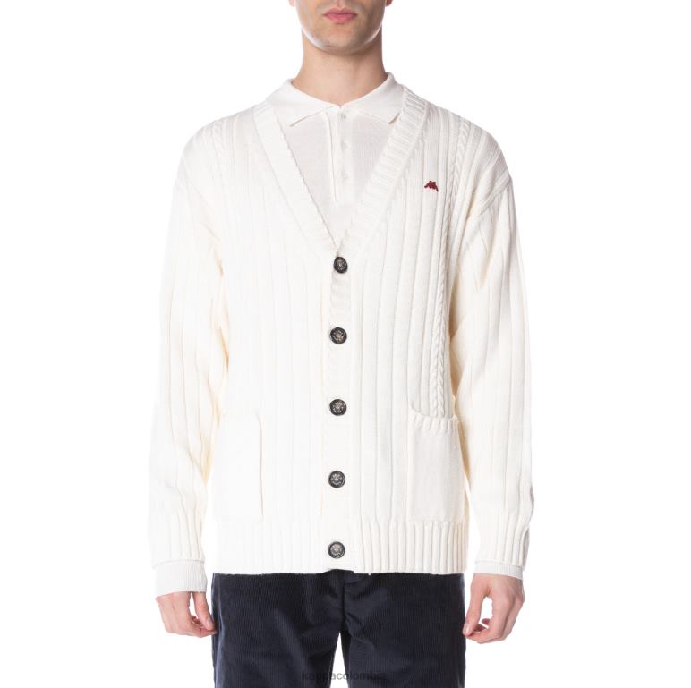 Kappa hombres bata giovani achird cardigan crema B8N4D102