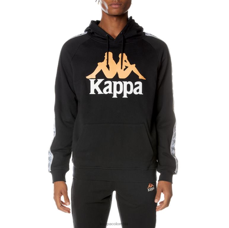 Kappa hombres sudadera con capucha 222 banda soltium negro azabache B8N4D41