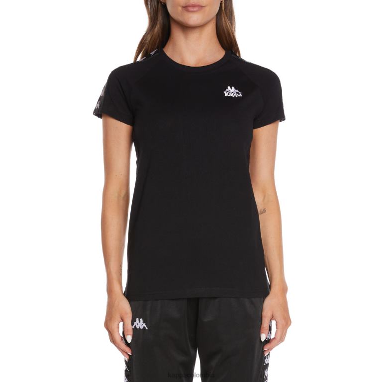 Kappa mujer camiseta 222 banda apan negro B8N4D384