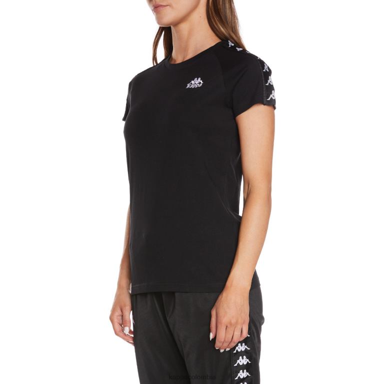 Kappa mujer camiseta 222 banda apan negro B8N4D384