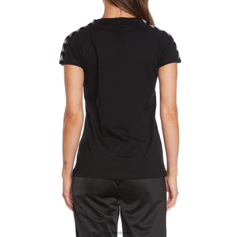 Kappa mujer camiseta 222 banda apan negro B8N4D384