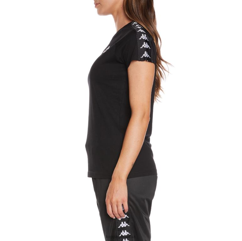 Kappa mujer camiseta 222 banda apan negro B8N4D384