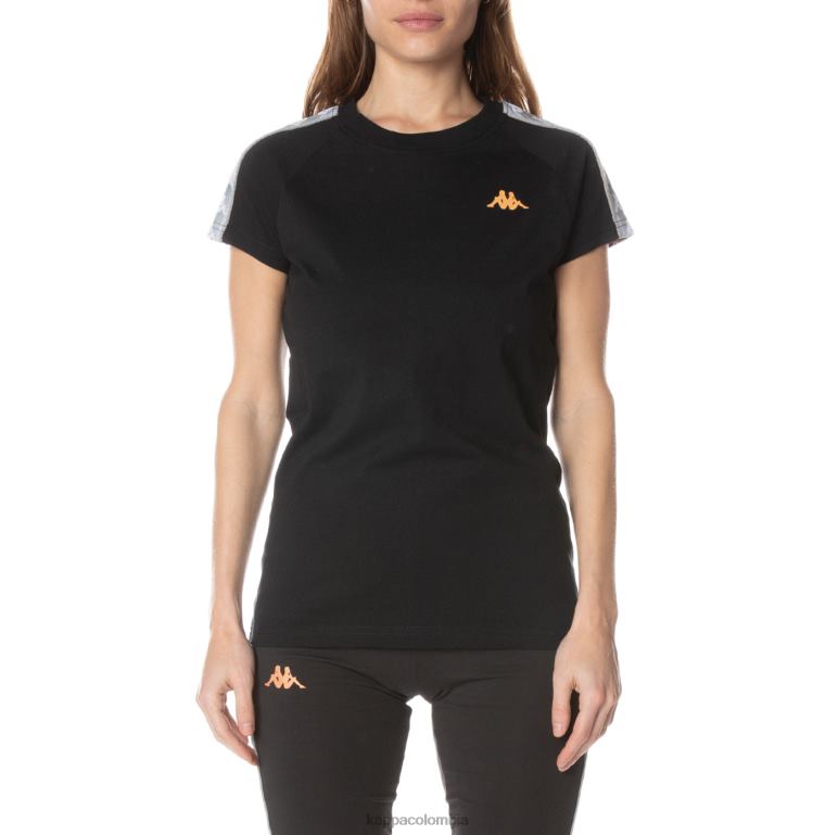 Kappa mujer camiseta 222 banda gapan negro azabache B8N4D380