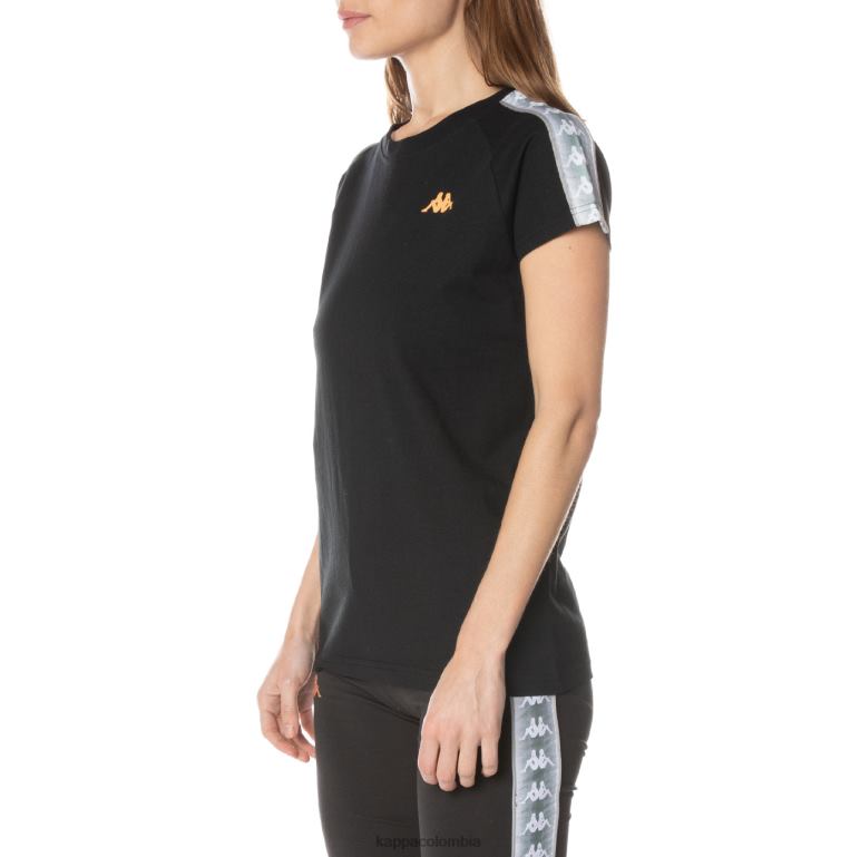 Kappa mujer camiseta 222 banda gapan negro azabache B8N4D380