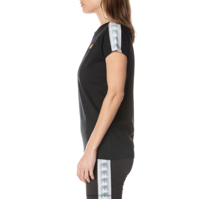 Kappa mujer camiseta 222 banda gapan negro azabache B8N4D380