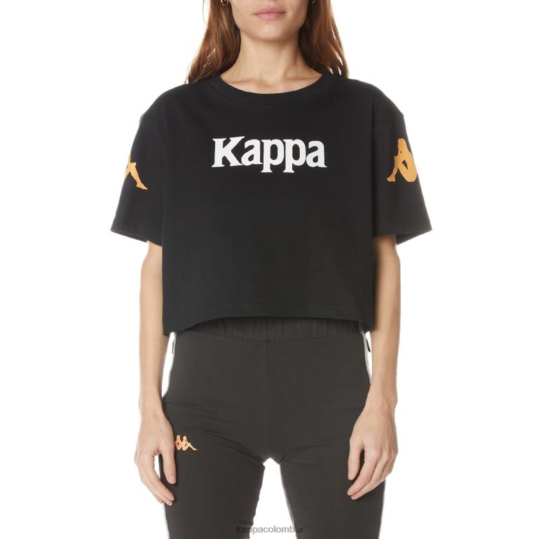 Kappa mujer camiseta autentica de leche negro azabache B8N4D382